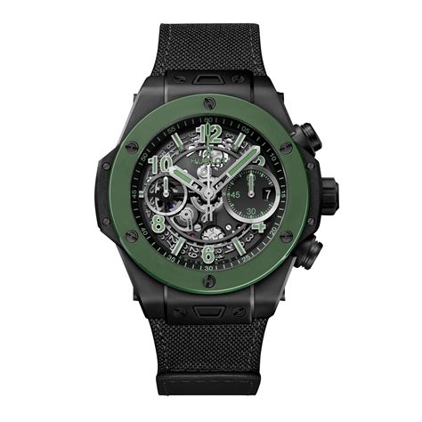 hublot green black watch|hublot unico green watch.